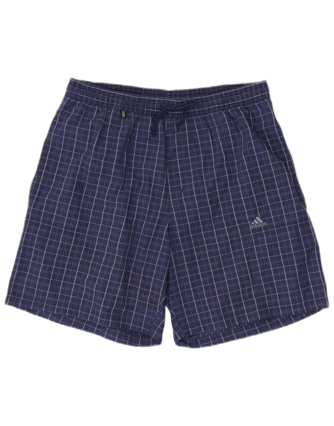 ADIDAS Short de bain pour homme en polyester à carreaux bleus