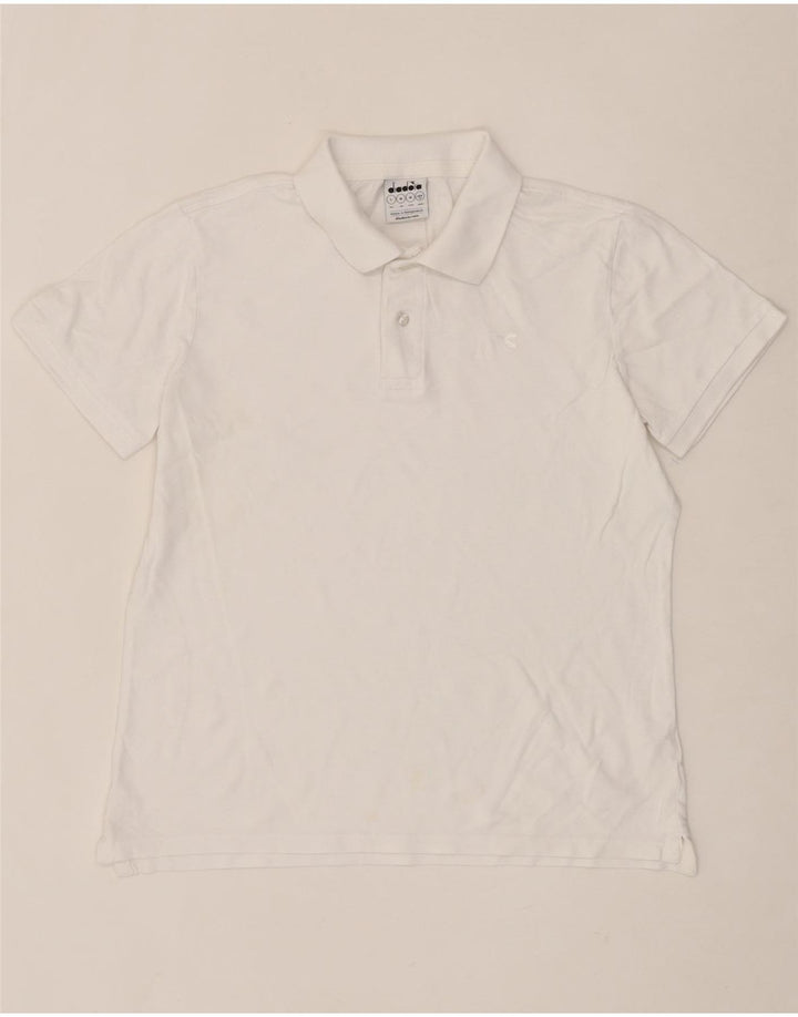 DIADORA Mens Polo Shirt Medium White Vintage Diadora and Second-Hand Diadora from Messina Hembry 