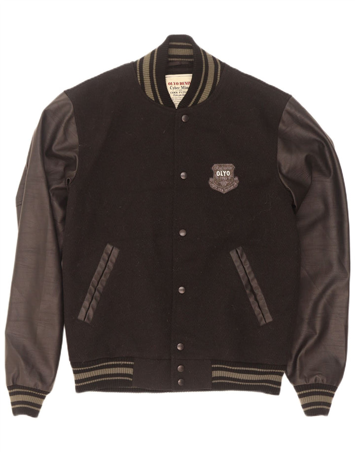 vintage Veste Varsity Homme UK 42 XL Nylon Noir