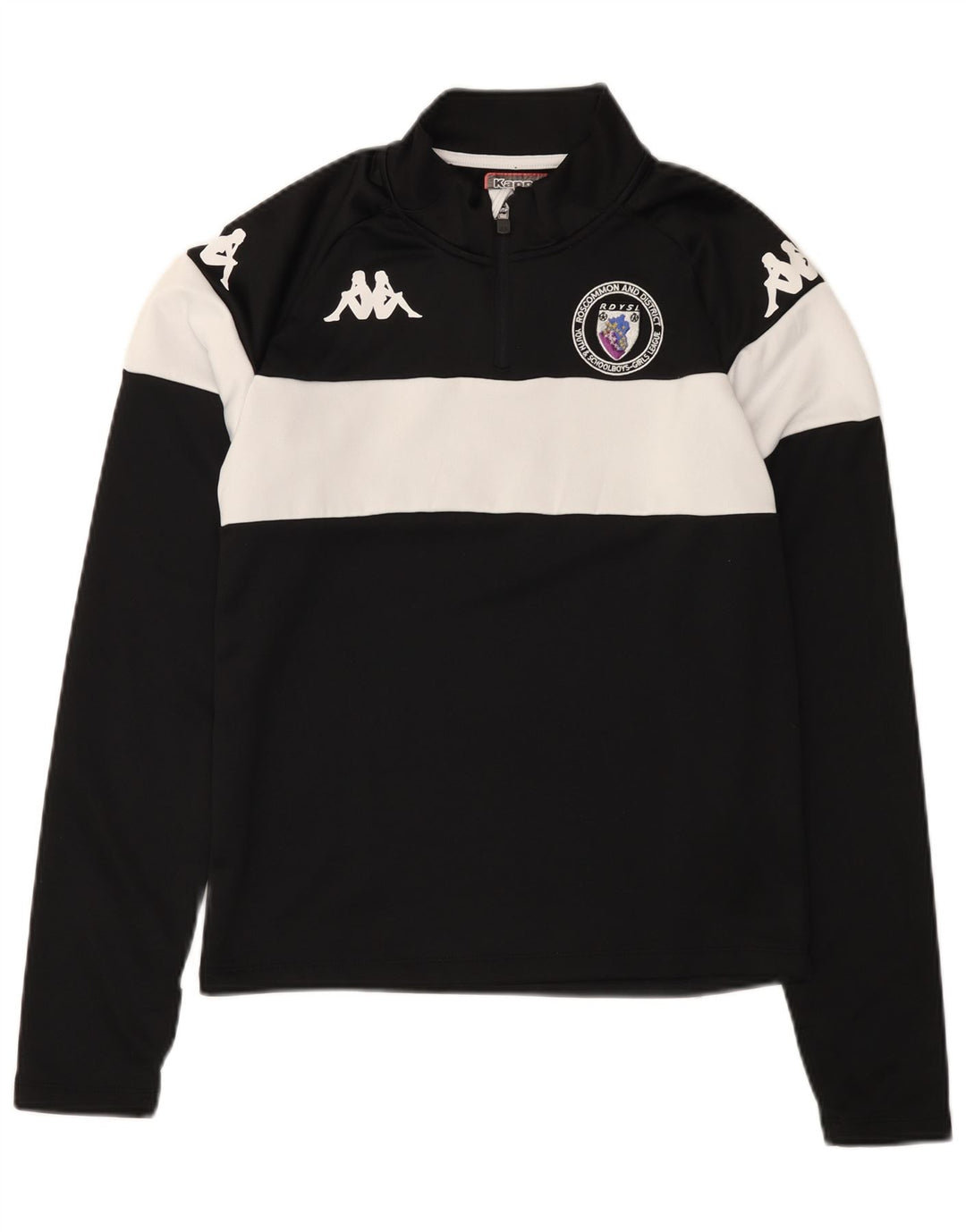 KAPPA Haut de Survêtement Graphique à Col Zippé pour Homme Petit Noir Colorblock