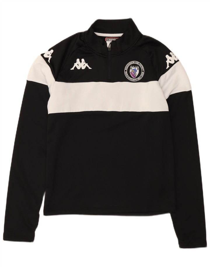 KAPPA Haut de Survêtement Graphique à Col Zippé pour Homme Petit Noir Colorblock