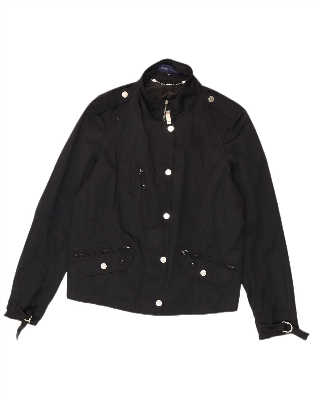 Trussardi Jeans Veste Militaire Femme IT 48 XL Noir Polyester