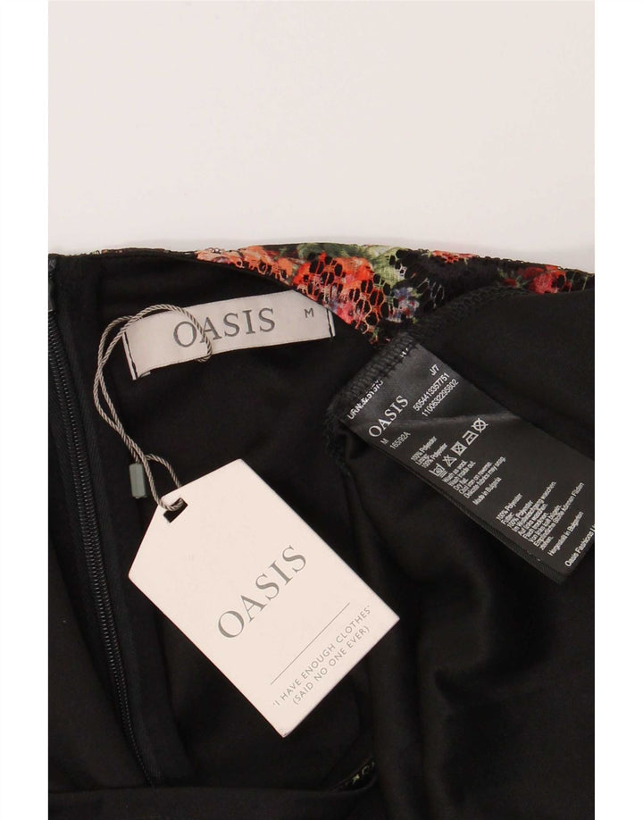 Oasis Robe trapèze pour femme UK 42 Medium Noir Floral Polyester