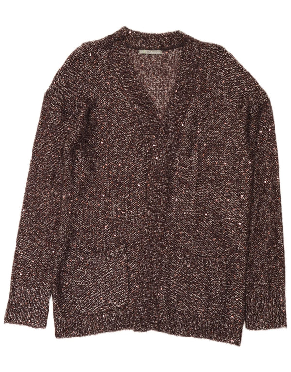 Marks & Spencer Pull Cardigan Ouvert pour Femme UK 18 XL Marron Polyester