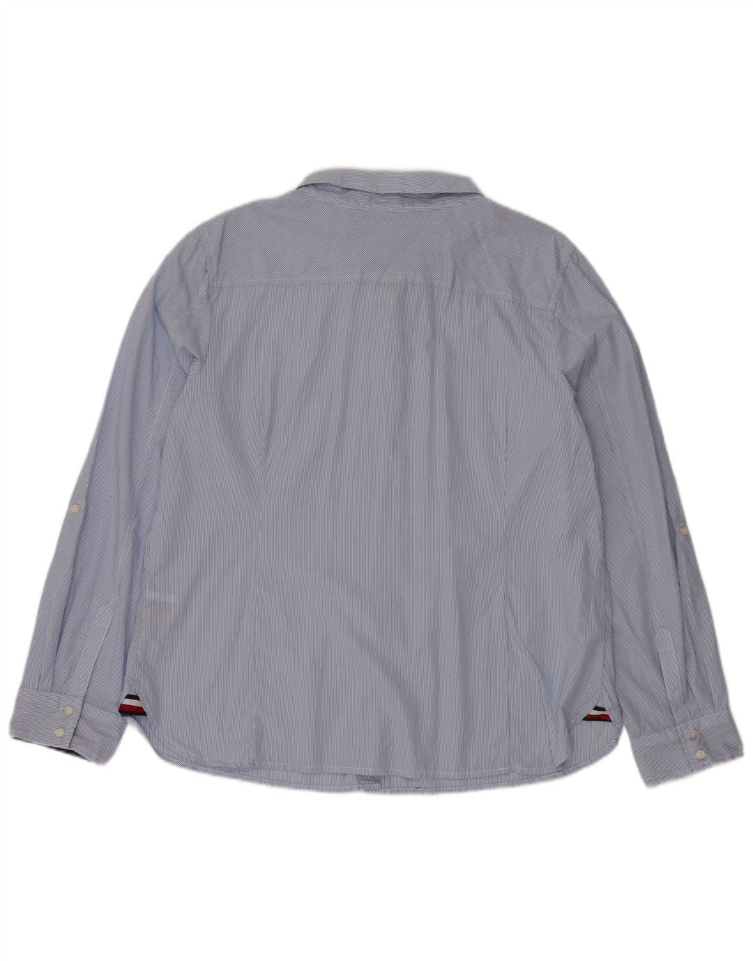 TOMMY HILFIGER Chemise Femme UK 20 2XL Coton à fines rayures bleues