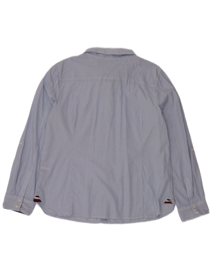 TOMMY HILFIGER Chemise Femme UK 20 2XL Coton à fines rayures bleues