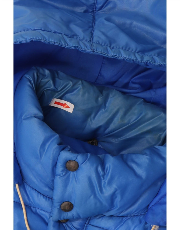 veste rembourrée à capuche vintage pour hommes UK 38 Polyamide bleu moyen
