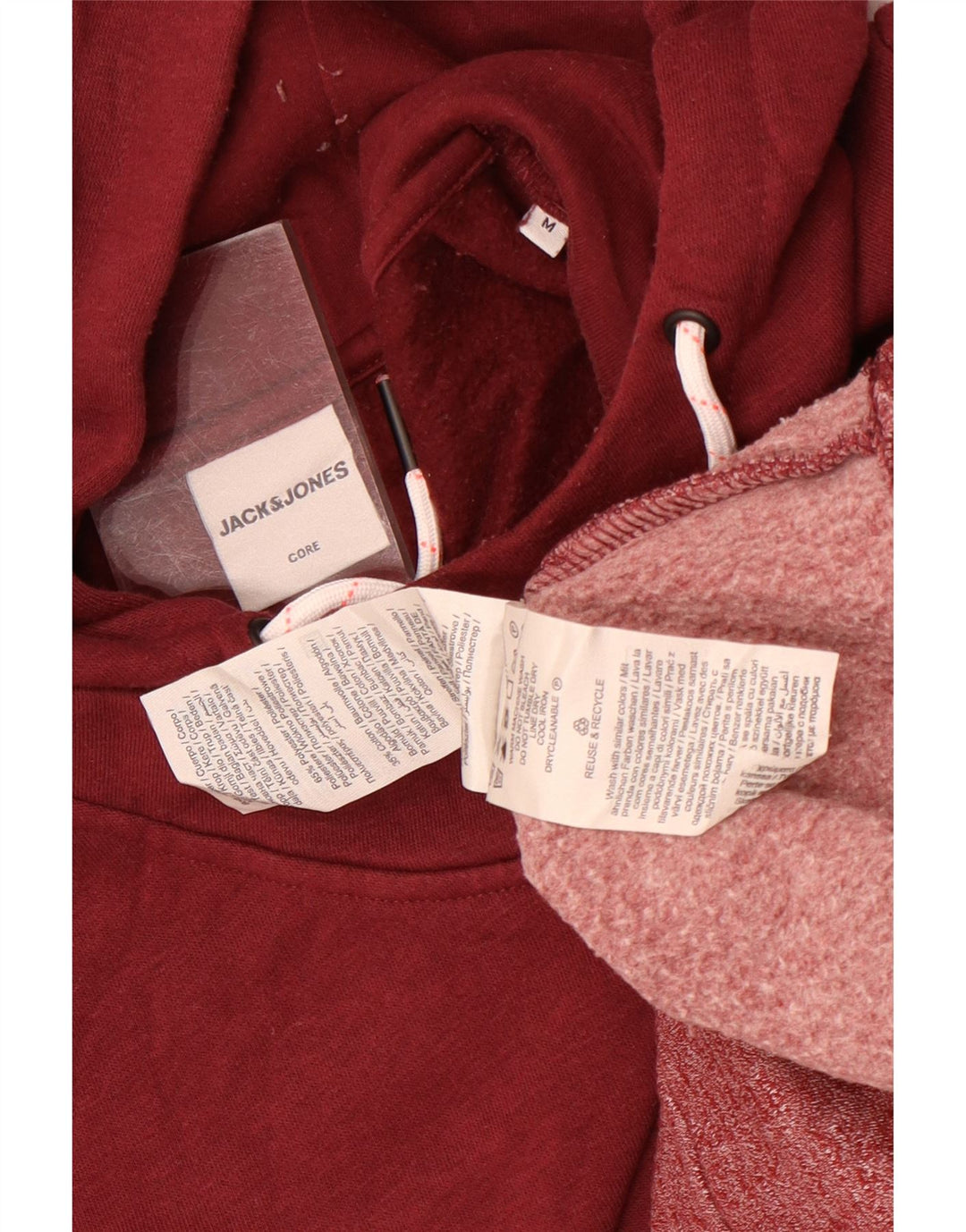 Jack & Jones Pull à capuche pour homme en polyester color block bordeaux moyen