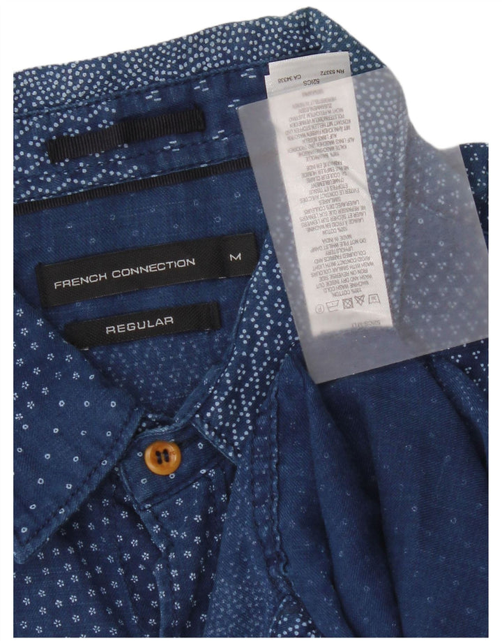 French Connection Chemise Regular Fit Homme Bleu Moyen Patchwork Coton