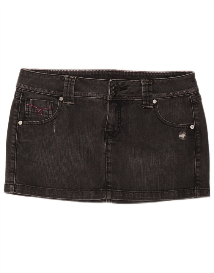 BENETTON Jupe en jean vieilli pour femme IT 44 Medium W30 Gris Coton
