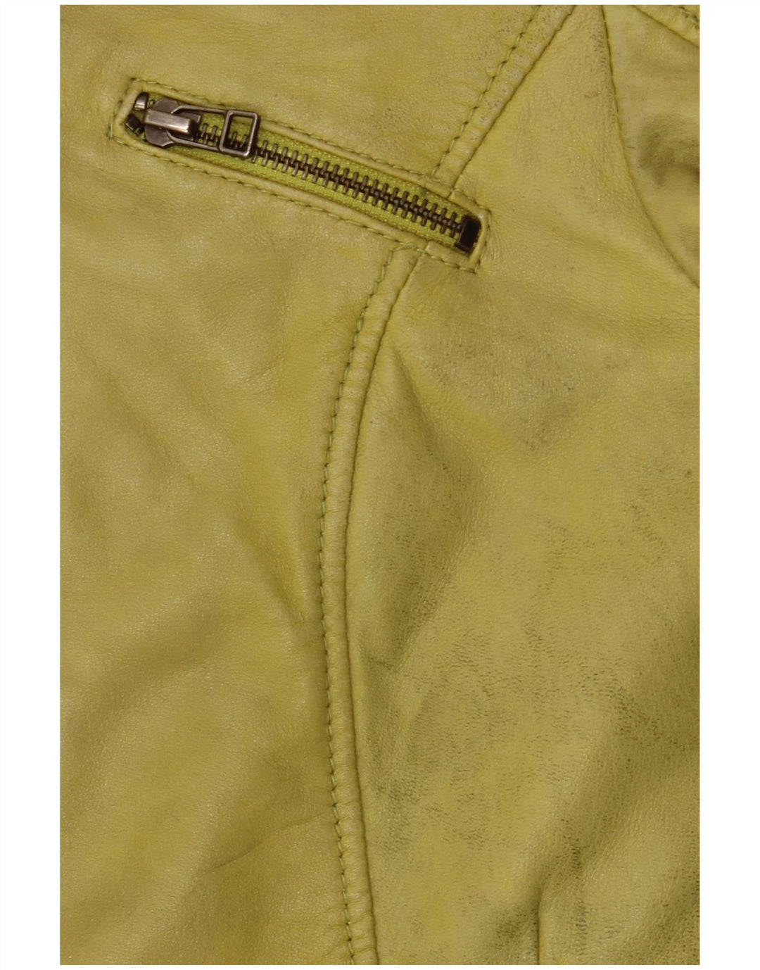 Freaky Nation Veste en cuir pour femme UK 10 Petit cuir vert