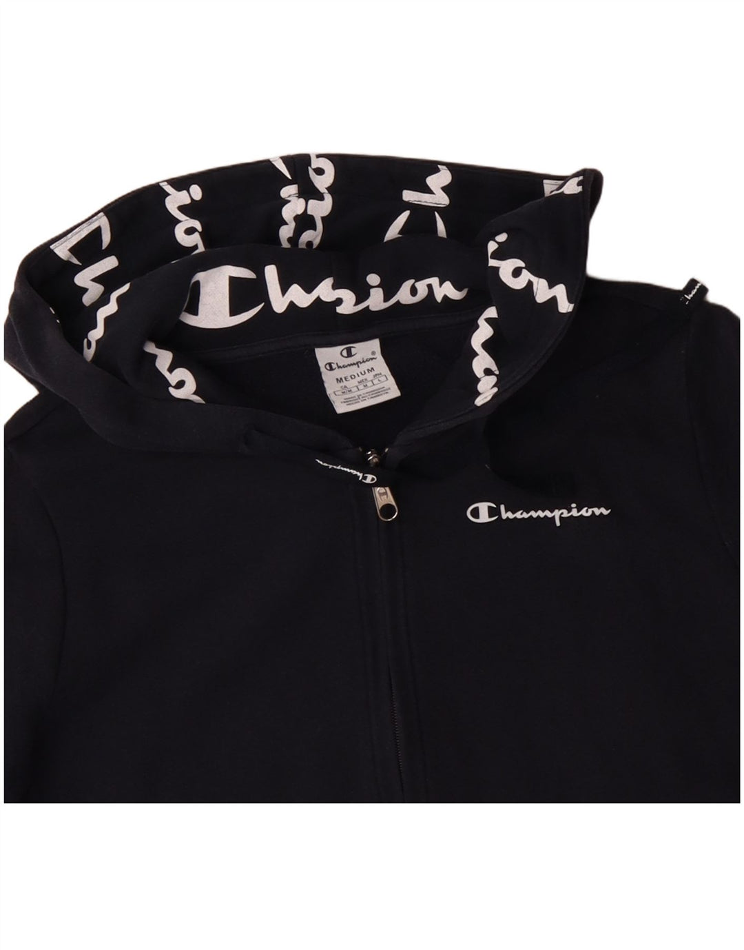 CHAMPION Pull à capuche zippé pour femme UK 14 Bleu marine moyen Coton