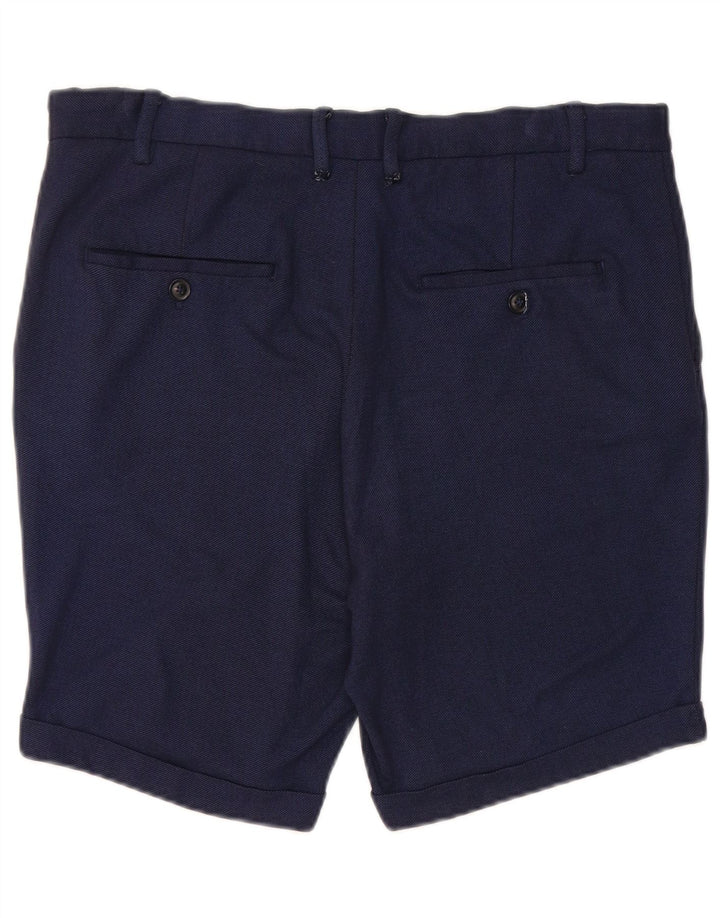 Zara Short Chino Homme EU 42 Large W32 Bleu Marine Viscose