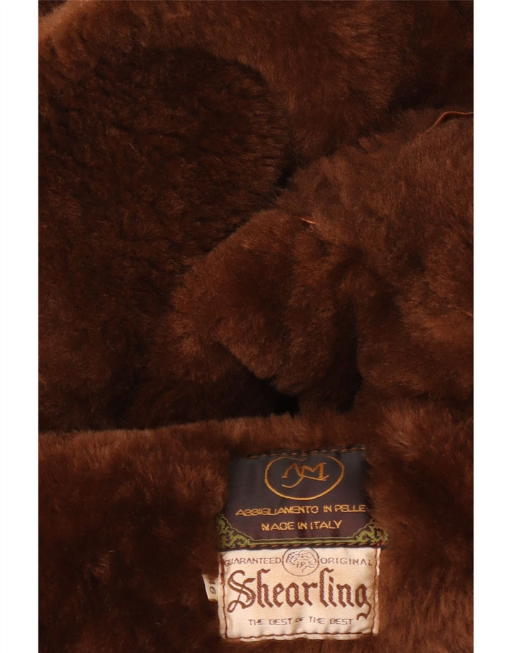 veste en peau de mouton homme vintage IT 46 Petite peau de mouton marron