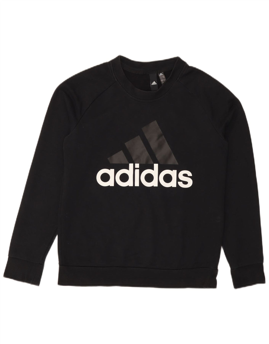 ADIDAS Sweat-shirt graphique pour femme UK 12/14 en coton noir moyen