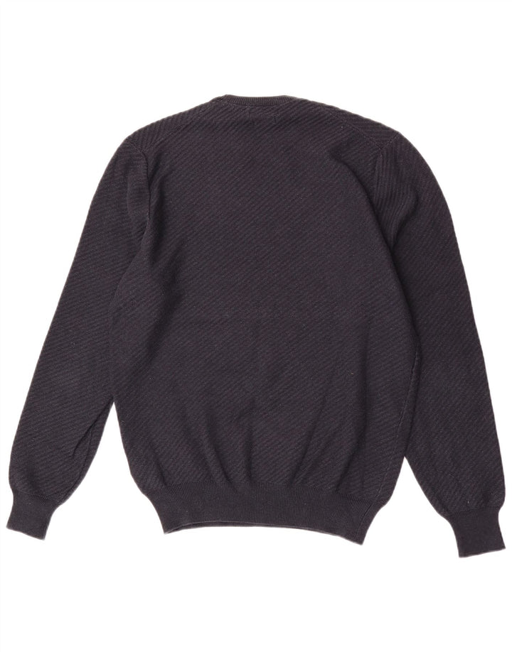 Massimo Dutti Pull col rond homme en coton bleu marine moyen