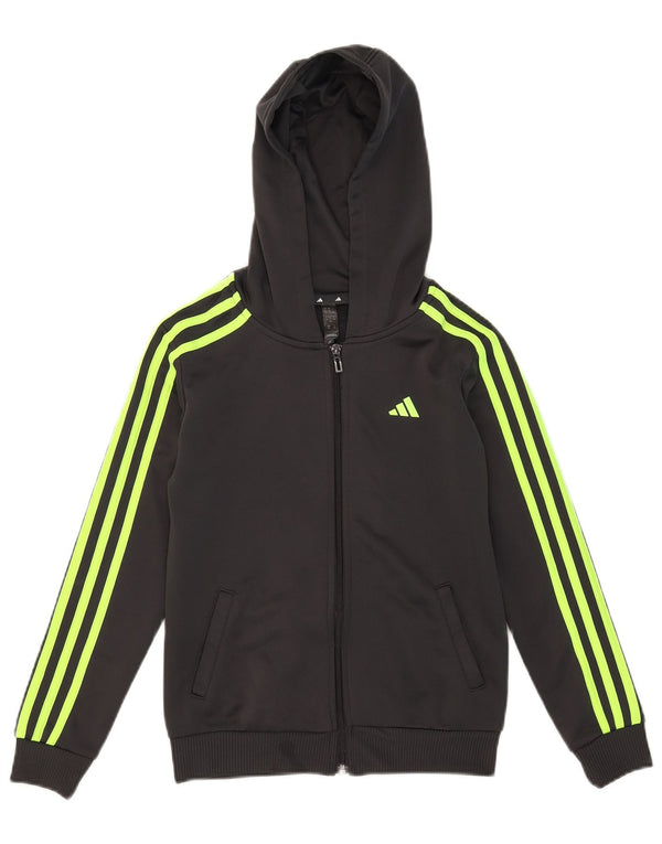Adidas Pull à capuche zippé Aeroready pour fille 9-10 ans Gris Polyester
