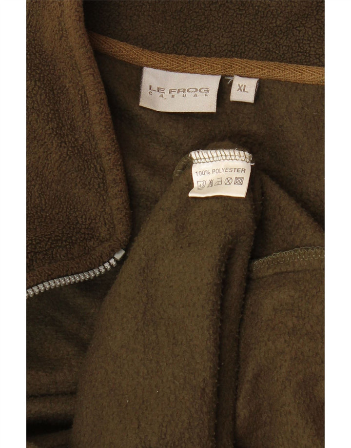 LE FROG Gilet polaire coupe décontractée pour homme UK 42 XL Kaki Polyester