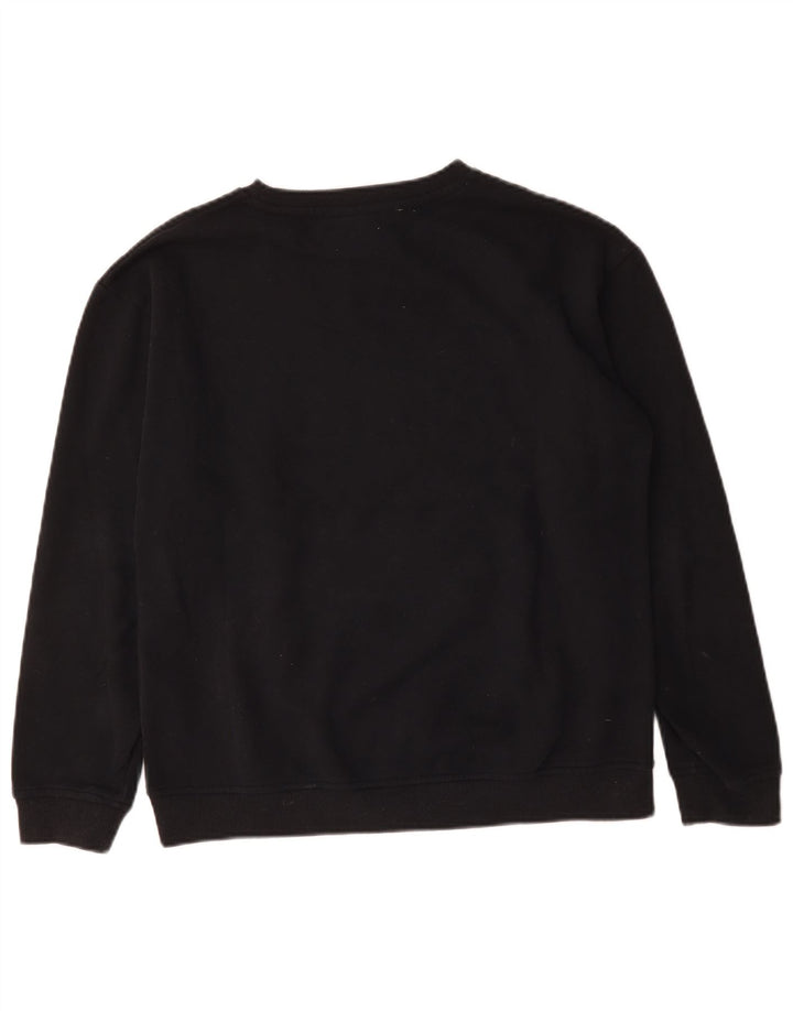 Ellesse Sweat-shirt graphique pour femme UK 12 en coton noir moyen