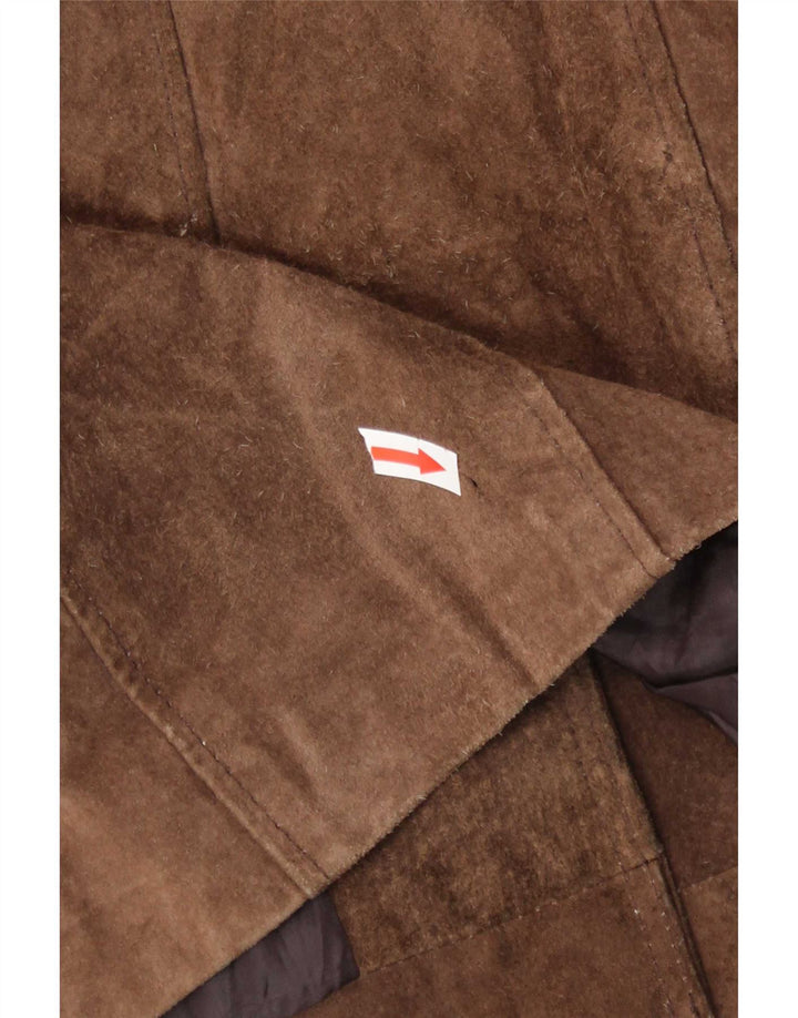 Zabaione Veste en daim pour femme UK 14 Grand cuir marron