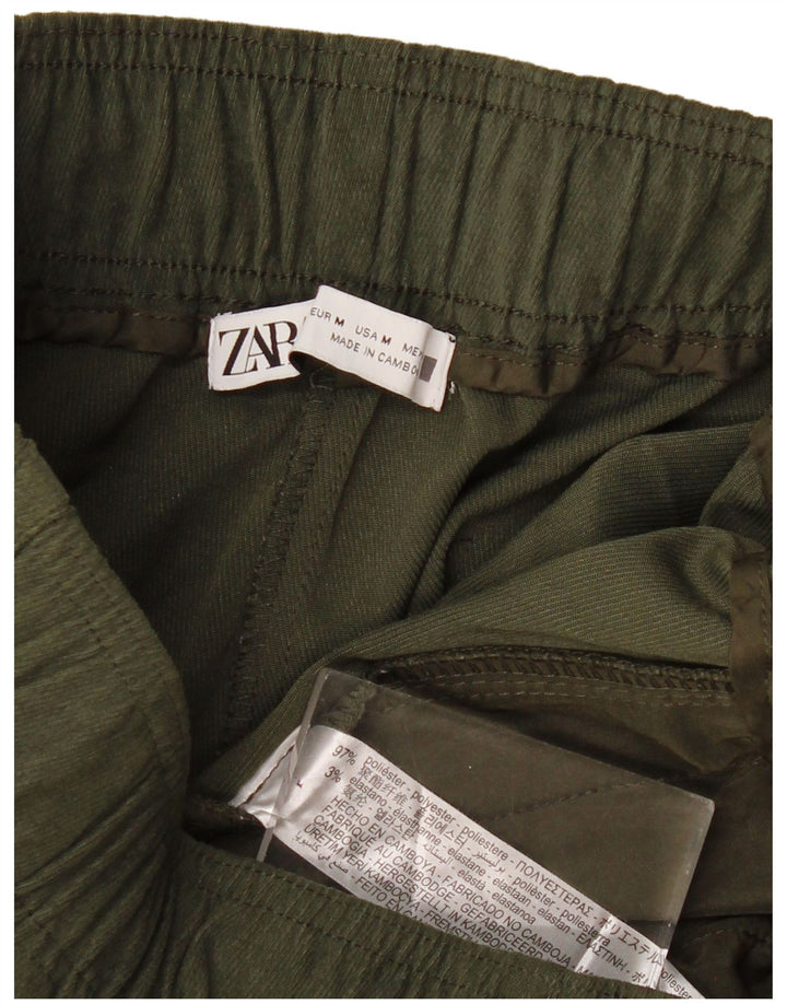 Pantalon court de jogging pour femme Zara Medium W28 L25 Kaki Polyester