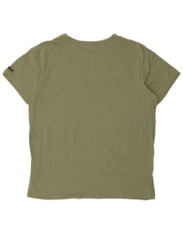 Carrera Homme T-Shirt Graphique Top Large Vert Coton
