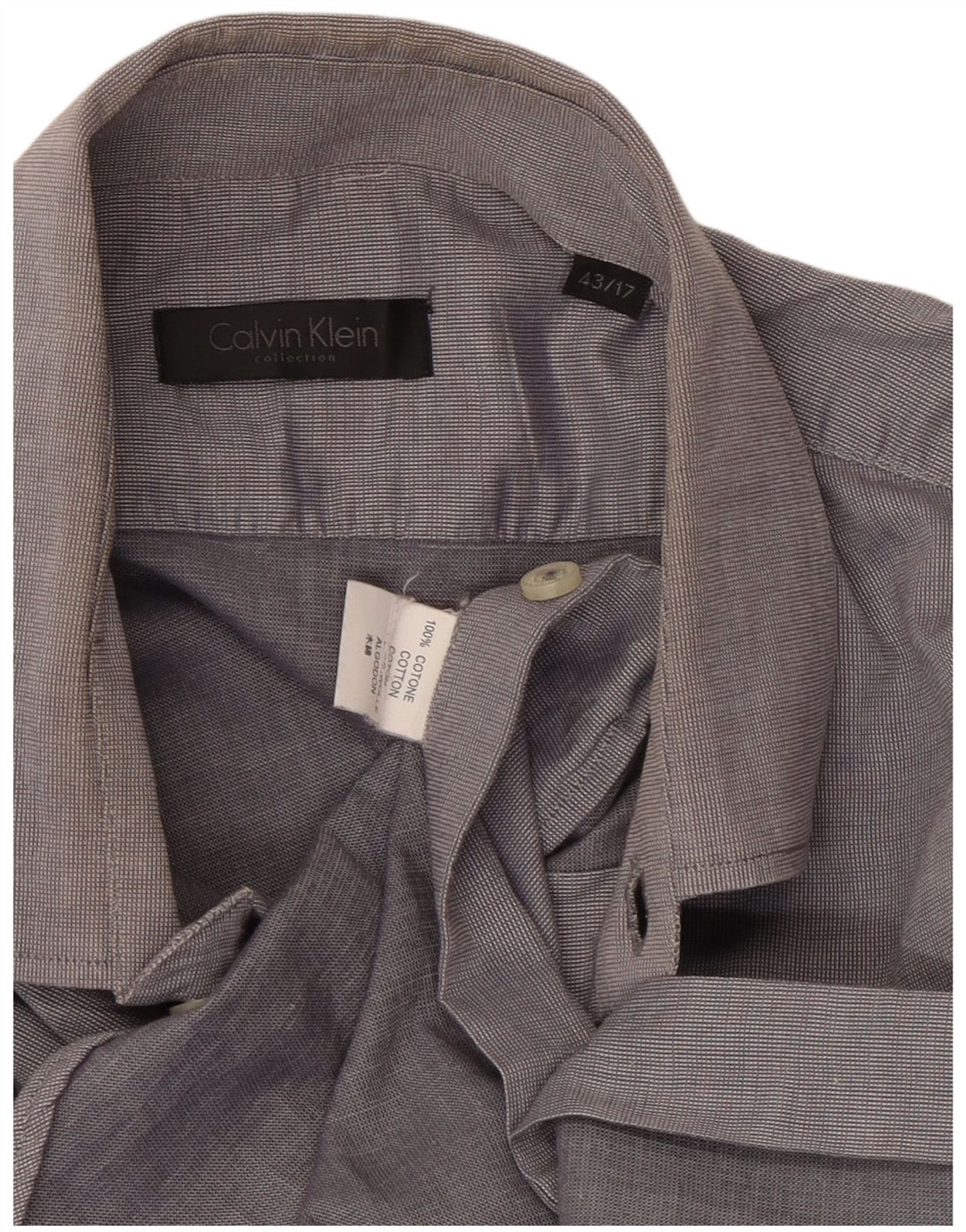 Calvin Klein Chemise Homme Taille 43 17 XL Gris Coton
