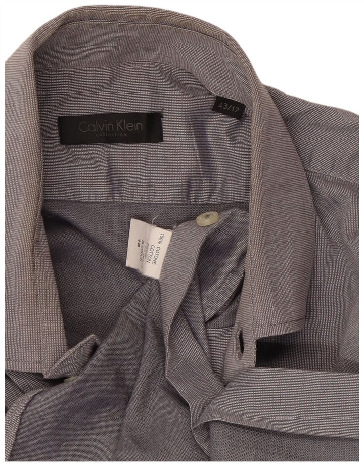 Calvin Klein Chemise Homme Taille 43 17 XL Gris Coton