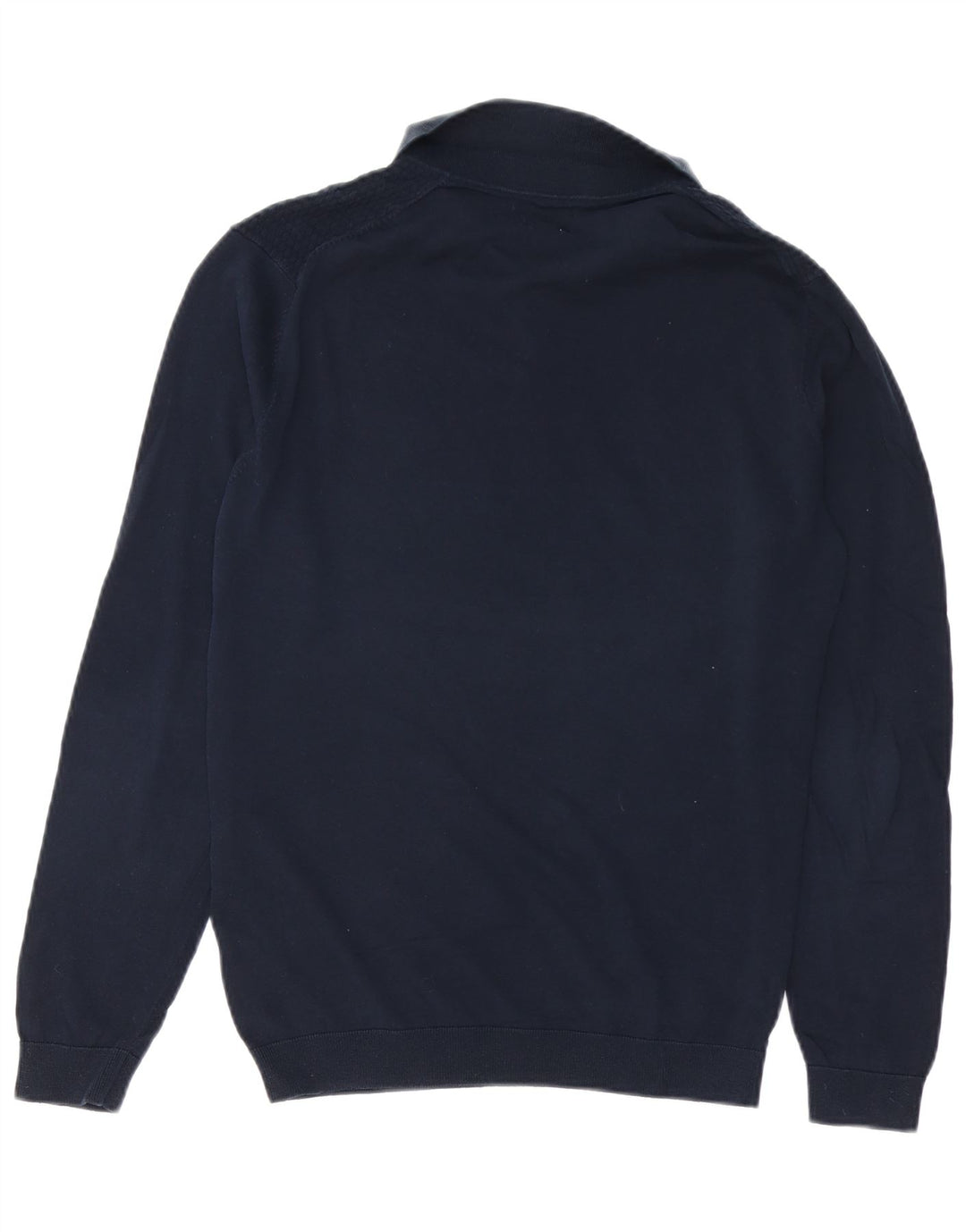 MASSIMO DUTTI Pull Col Polo Homme Bleu Marine Moyen Coton