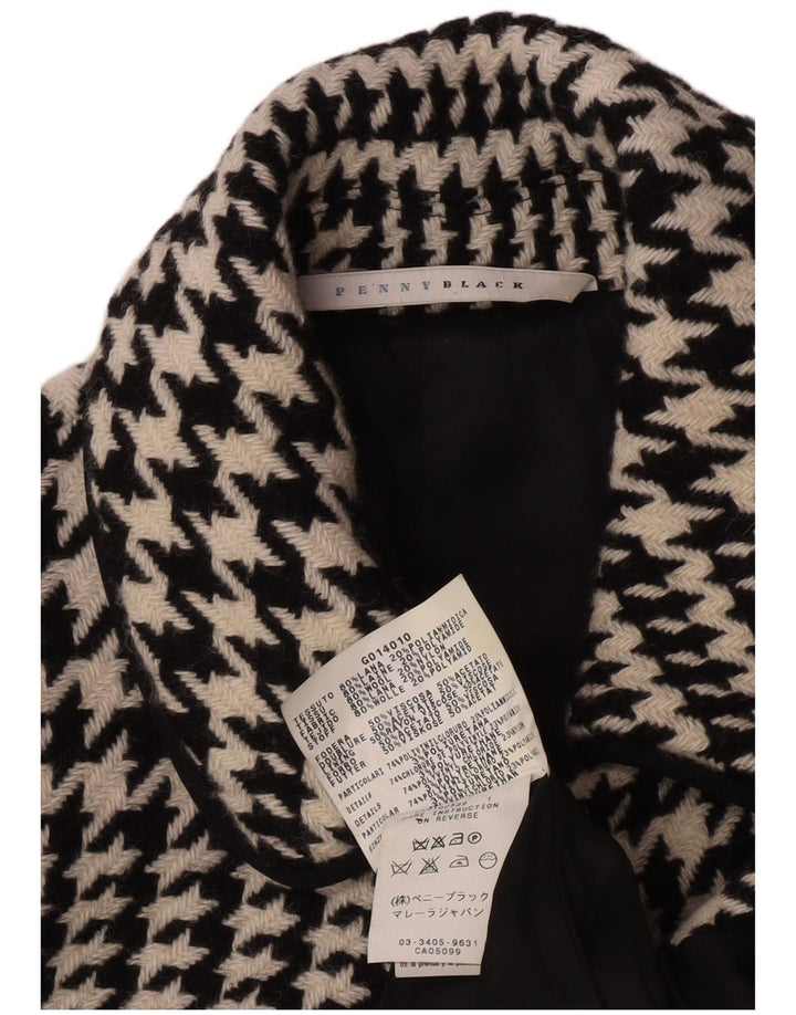 Penny Black Manteau surdimensionné pour femme UK 10 Petite laine pied-de-poule noire