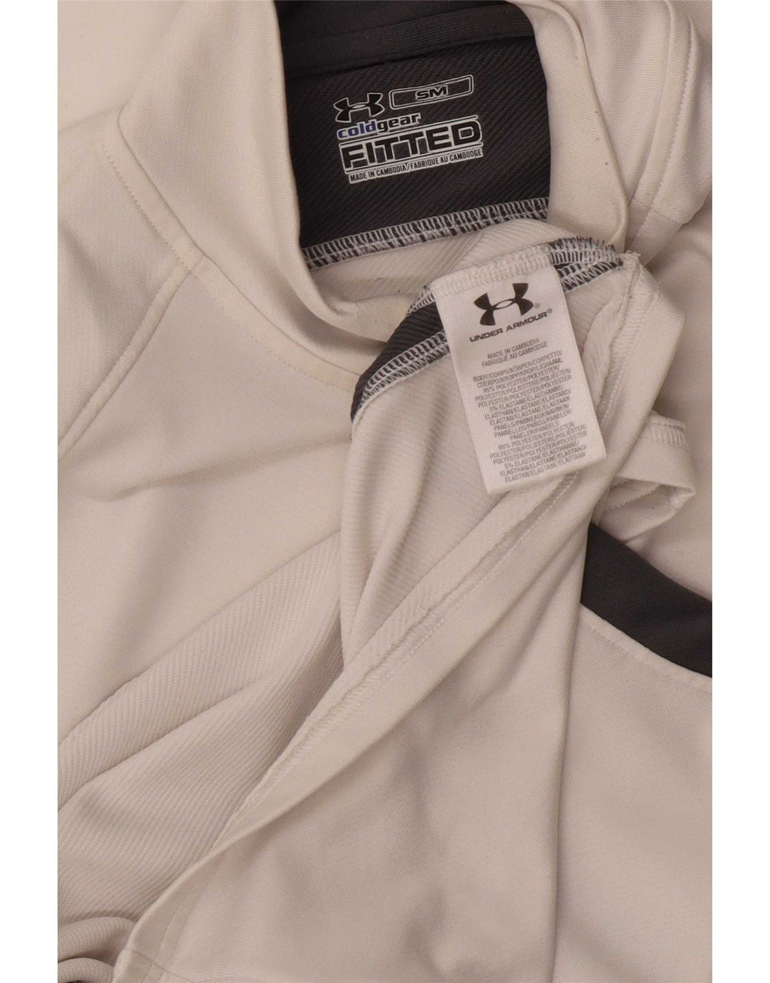 Under Armour Haut Cold Gear Manches Longues Homme Blanc Small Colorblock