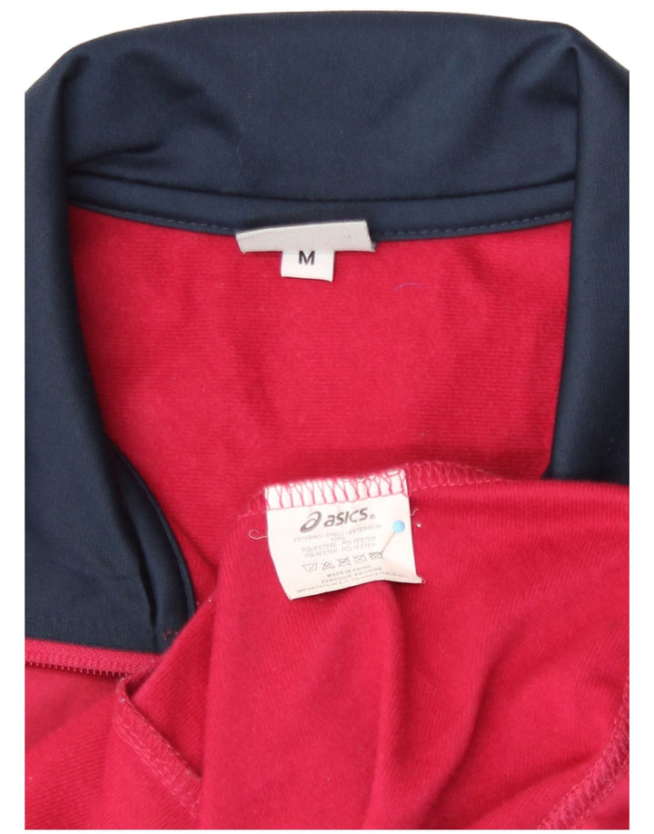 Asics Veste de survêtement pour femme UK 14 Polyester color block rouge moyen