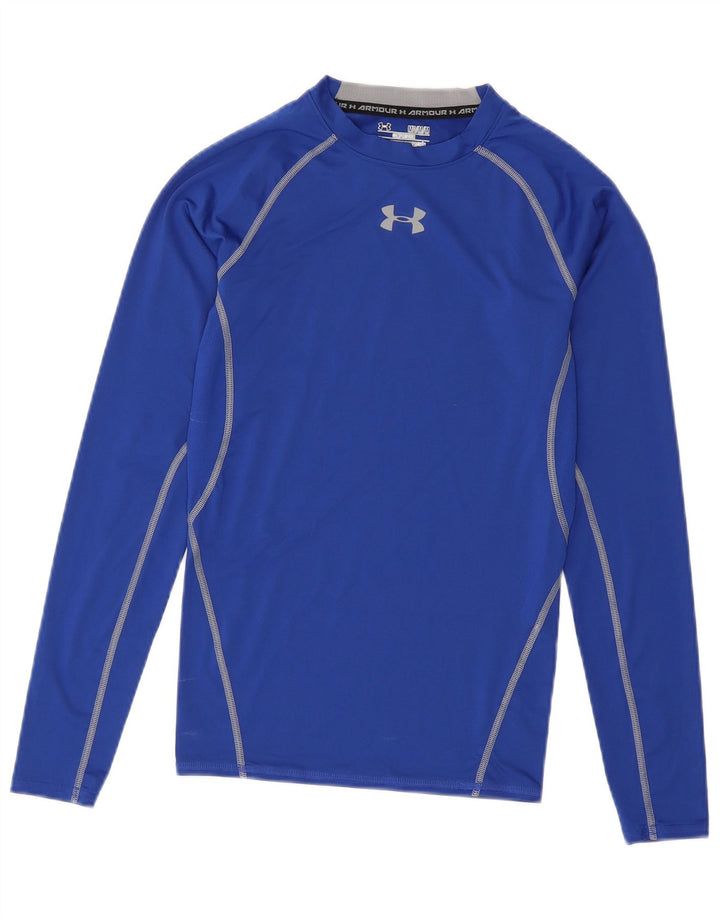 Under Armour Heat Gear Graphic Haut à manches longues pour femme Bleu moyen UK 12