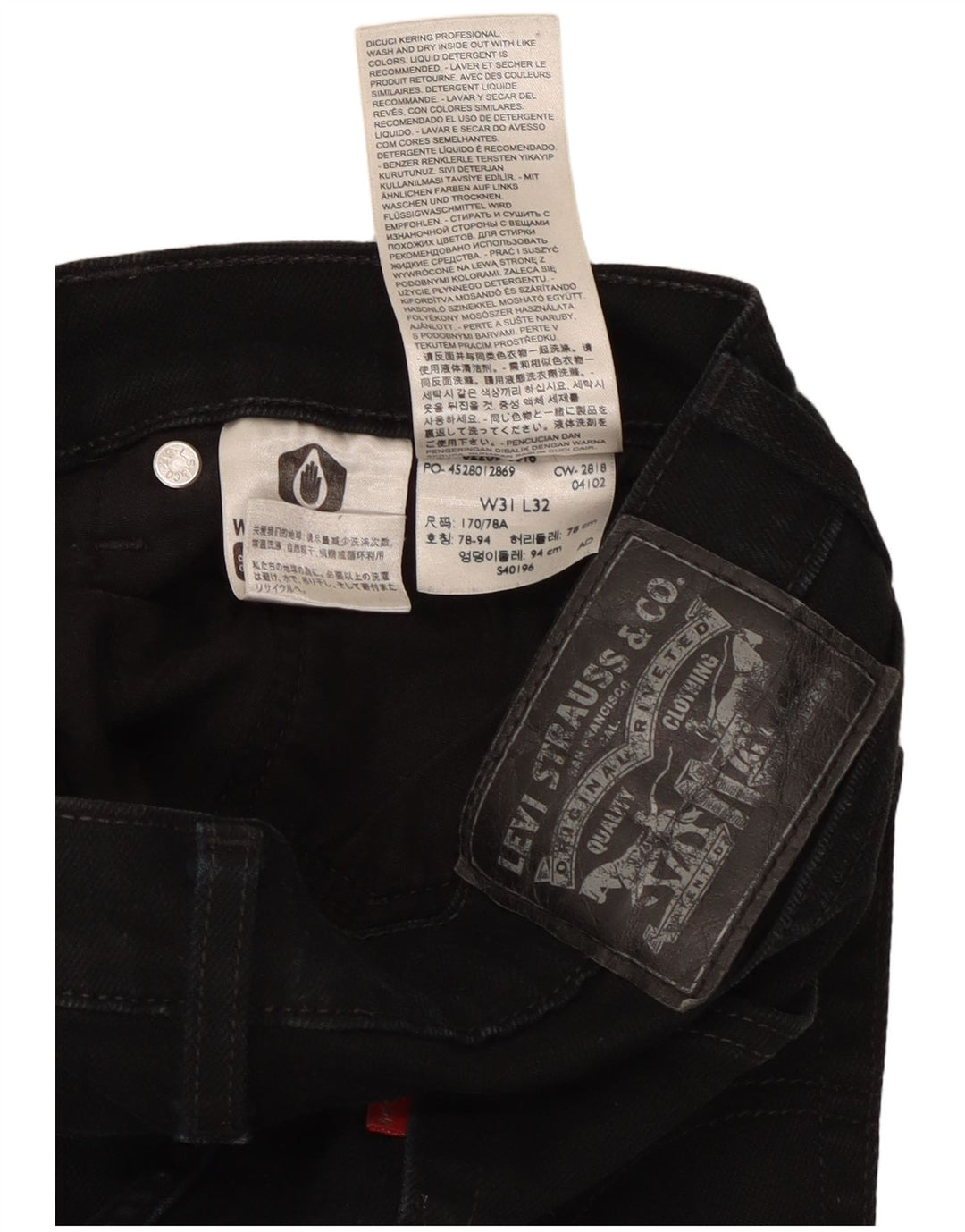 LEVI'S Jean Skinny W31 L29 Homme Noir Coton