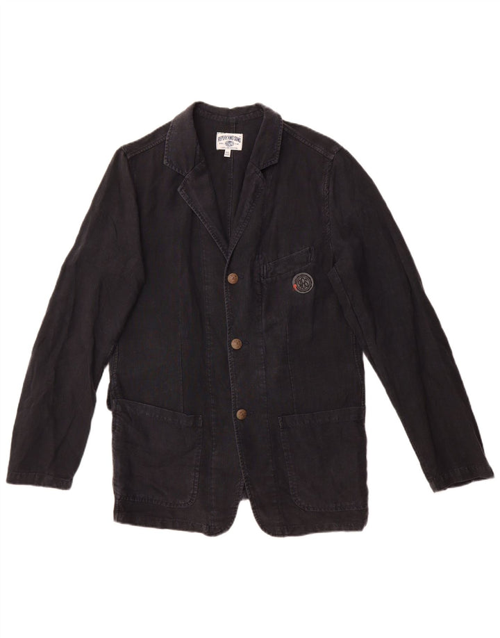 Replay and Sons Veste blazer 3 boutons pour garçon 15-16 ans 2XL Noir Lin