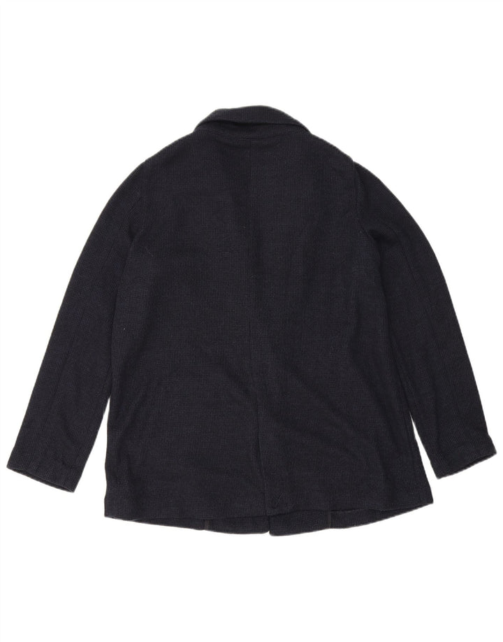 Zara Veste blazer surdimensionnée à 1 bouton pour femme UK 6 XS Bleu marine Polyester
