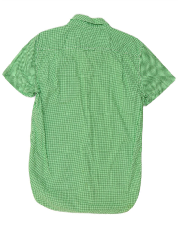 SUPERDRY Chemise à Manches Courtes Homme Vert Moyen Vichy Coton