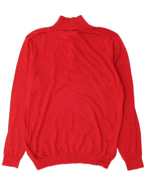 Massimo Dutti Pull à col zippé pour homme en coton rouge Large