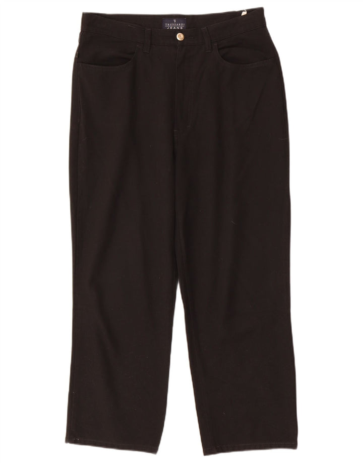 TRUSSARDI Womens Straight Cropped Trousers W33 L26 Black