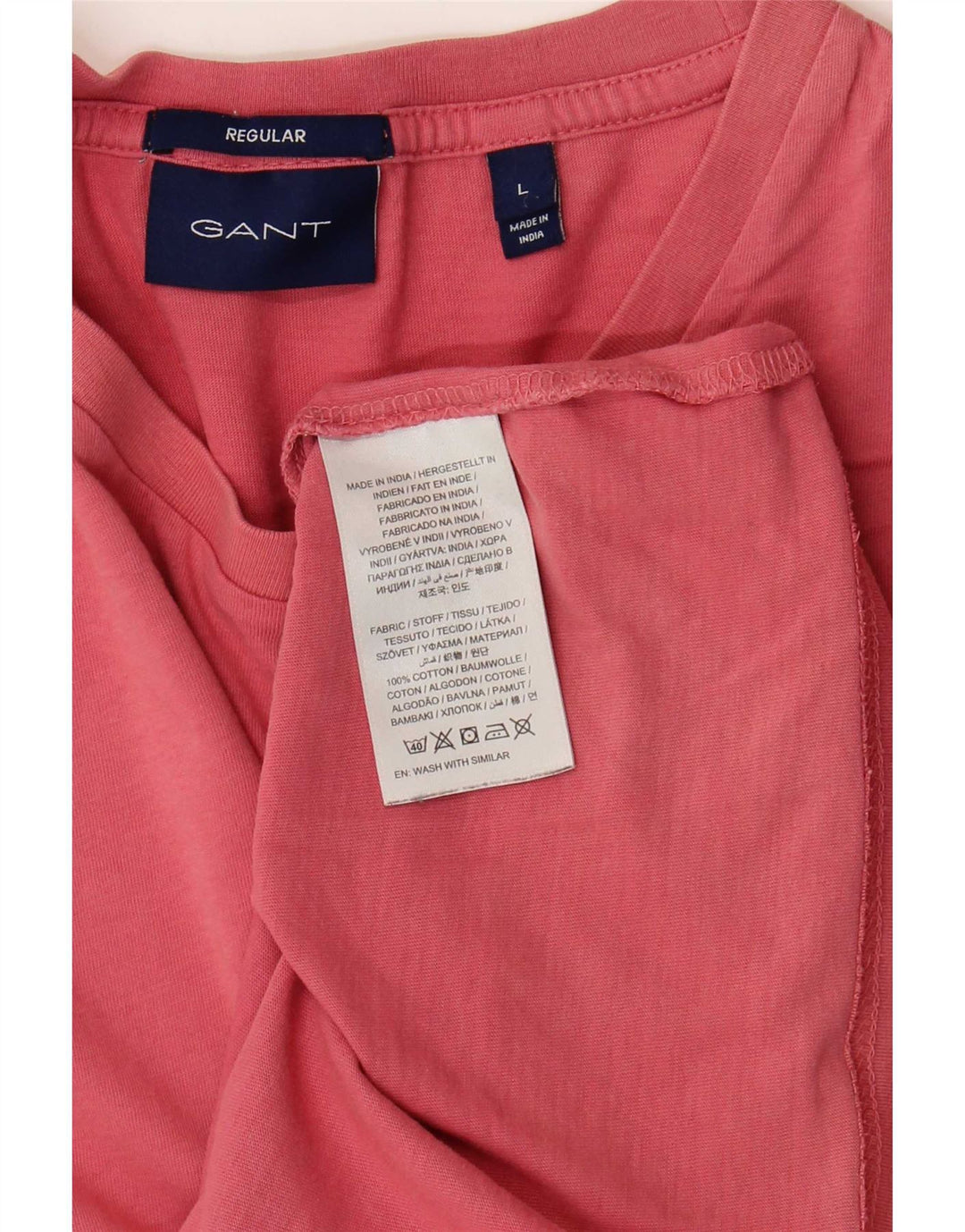 Gant Homme Regular T-Shirt Top Large Rose Coton