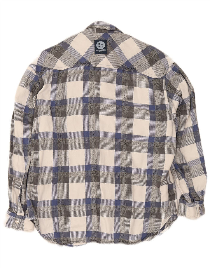 Maui and Sons Chemise Flanelle Homme Bleu Moyen Carreaux Coton