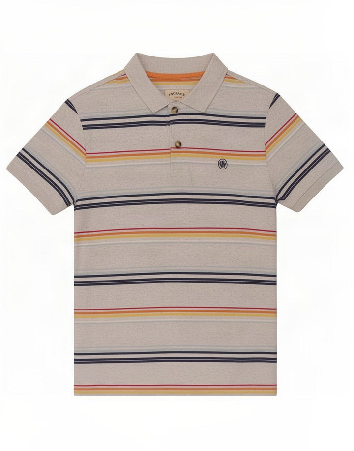 Polo homme Fat Face petit gris rayé