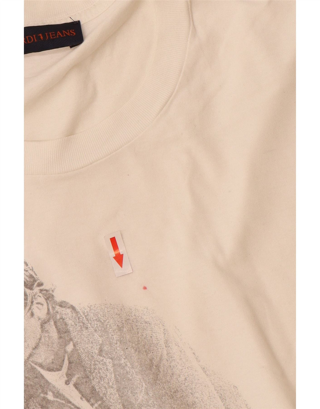 Trussardi Jeans T-Shirt Graphique Homme Grand Blanc