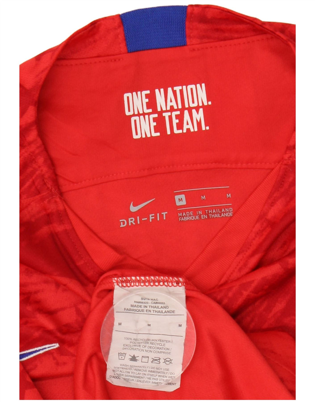 Nike USA T-shirt graphique pour femme UK 14 Polyester géométrique rouge moyen