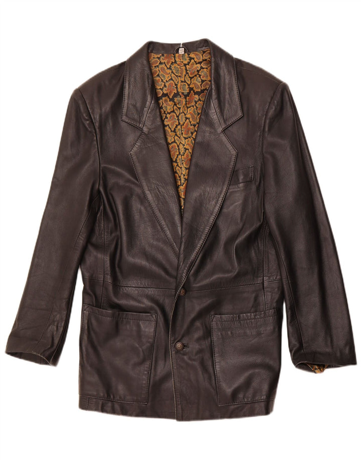veste en cuir homme vintage IT 46 Petit cuir noir