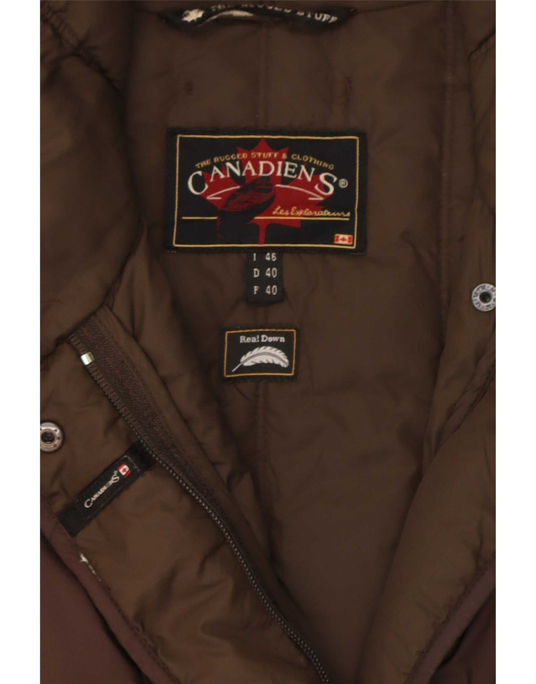Canadiens Manteau rembourré pour femme IT 46 Large Marron