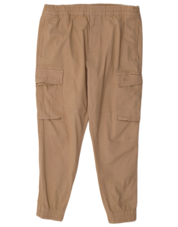 Zara Pantalon Cargo Joggers Homme EU 44 Large W34 L29 Coton Beige