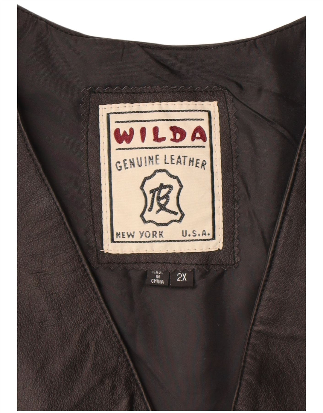 Wilda Gilet en cuir pour homme 2XL Cuir noir