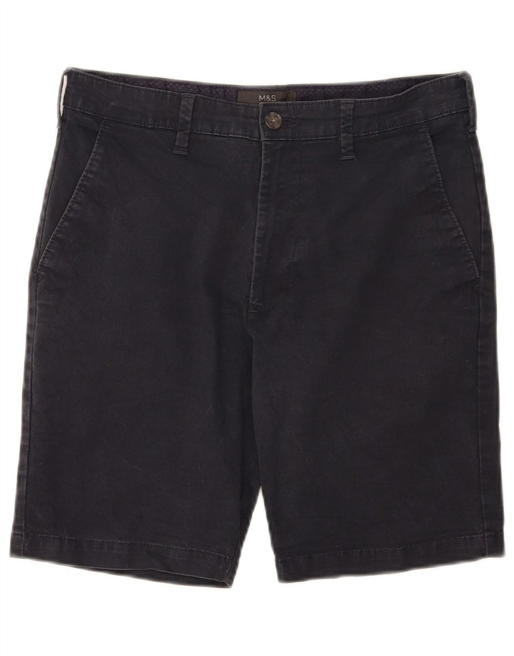 Marks & Spencer Short Chino Homme W30 Bleu Marine Moyen Coton