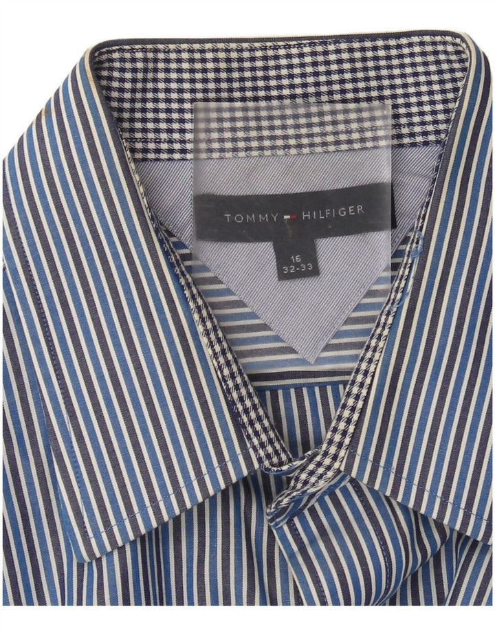 Tommy Hilfiger Chemise Homme Taille 16 Grande Rayure Bleue